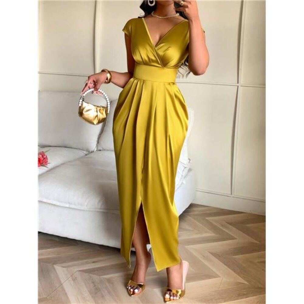 87- NEW Elegant Party Wedding Gold Dress
